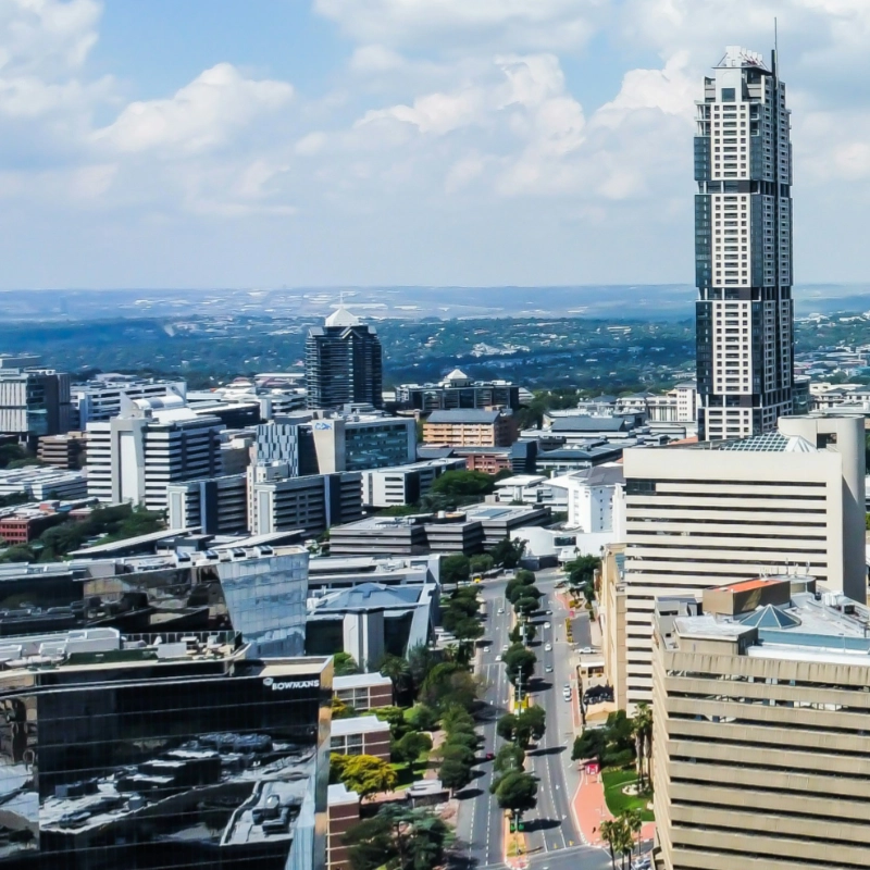 Aerial view of Sandton CBD